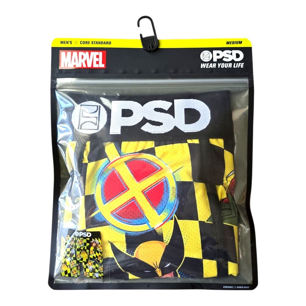 PSD Marvel X-Men 97 Checker Boxer Briefs Men's M Graphic Superhero Underwear New